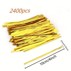 2400 Pcs Metal Twisted Tie 4inch Reusable Bag Tie Plastic Bread Twisted Tie