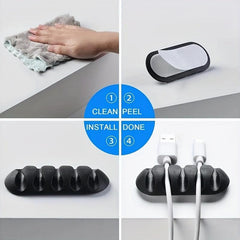 Desktop Adhesive Wire Fixer for Cords - 5 Slots