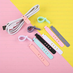 6pcs Mixed Earphone Storage Soft Tape Data Cable Protection Sleeve