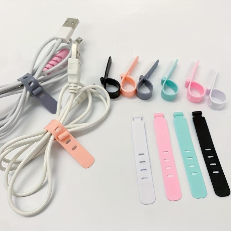 6pcs Mixed Earphone Storage Soft Tape Data Cable Protection Sleeve