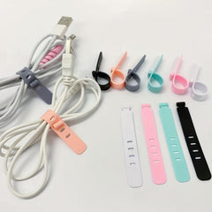 6pcs Mixed Earphone Storage Soft Tape Data Cable Protection Sleeve