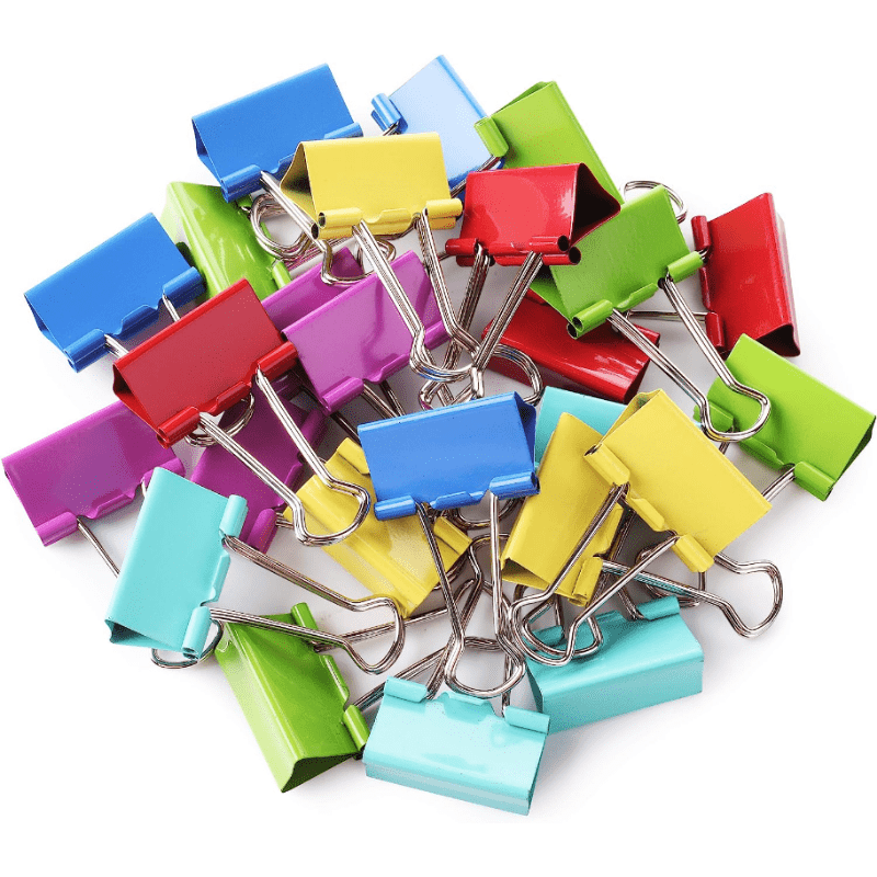40pcs Multicolor Binder Clips, Multifunctional Office Supplies