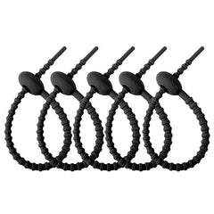 5PC Candy Silicone Cable Ties Self locking Binding Rope Data Cable Storage