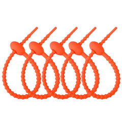 5PC Candy Silicone Cable Ties Self locking Binding Rope Data Cable Storage