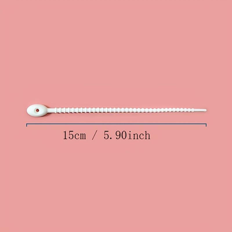 5PC Candy Silicone Cable Ties Self locking Binding Rope Data Cable Storage