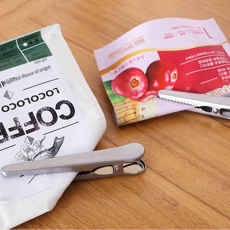 Metal Chip Clips Stainless Steel Paper Clamps for Kitchen and Office