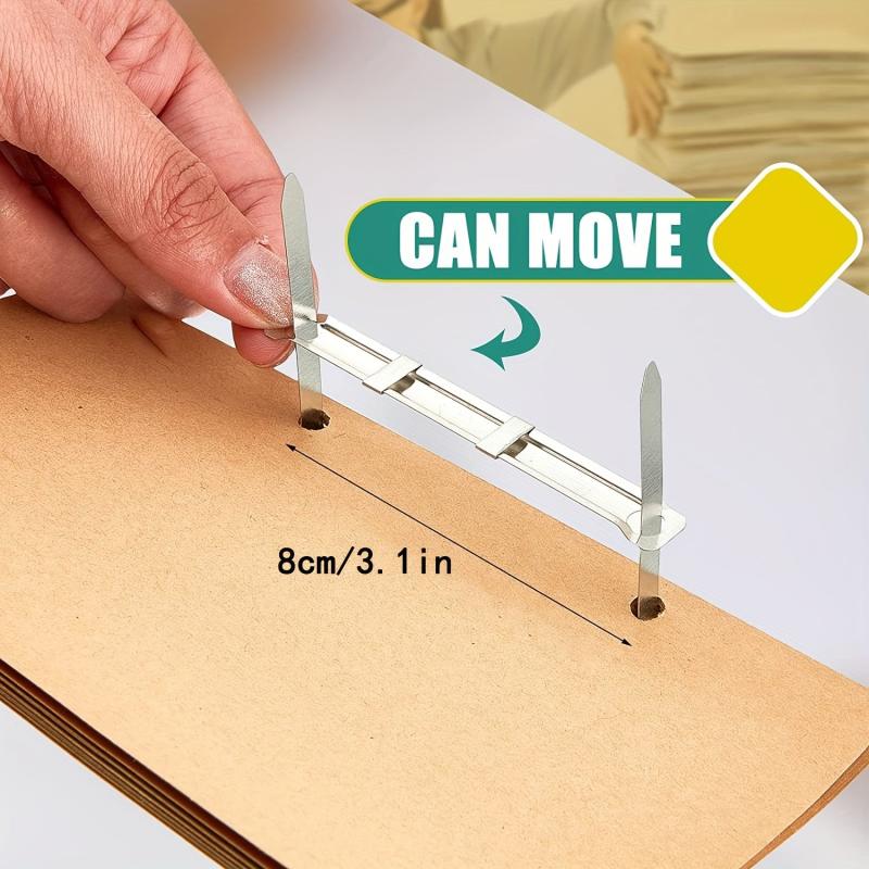 Box Prong Fasteners 2 Hole Punch Metal Paper Fasteners