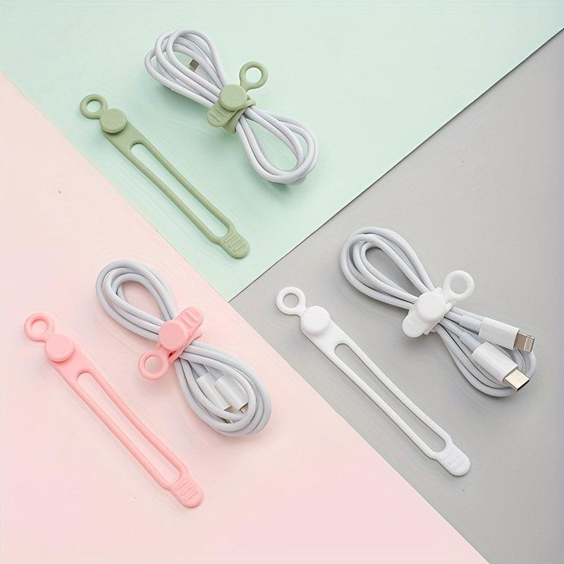 10 Pcs Silicone Binding Tape Cable Data Management Winder