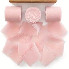 Pink Series 3 6 4m Chiffon Ribbon Tassel Wedding Bouquet Wrapping Bridal Gift