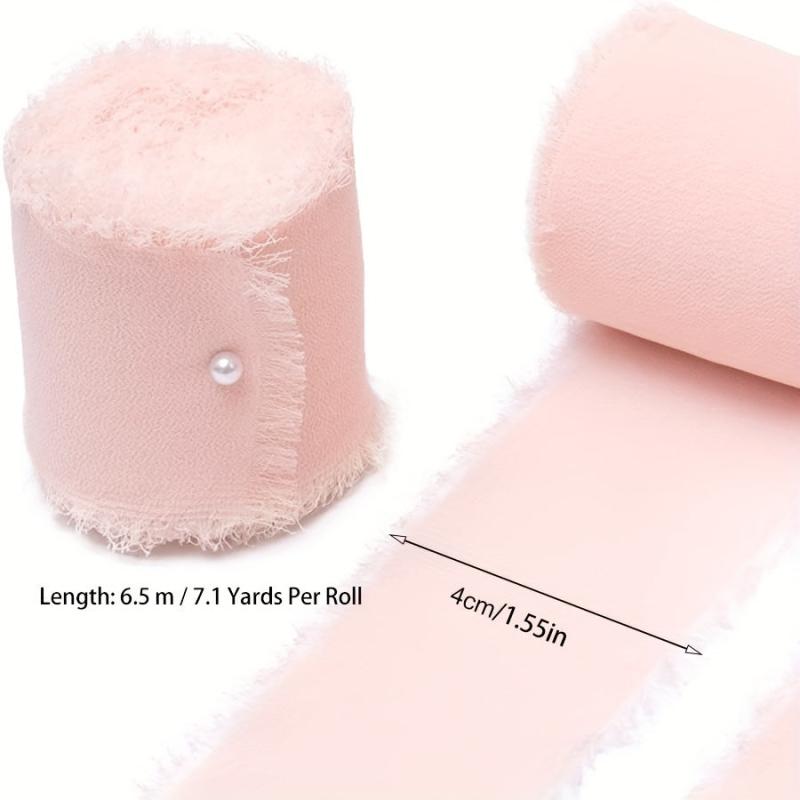 Pink Series 3 6 4m Chiffon Ribbon Tassel Wedding Bouquet Wrapping Bridal Gift