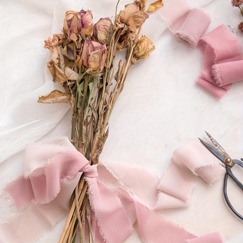 Pink Series 3 6 4m Chiffon Ribbon Tassel Wedding Bouquet Wrapping Bridal Gift
