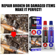 AB Casting Repair Agent Welding Glue - Fill Cracks, Quick Drying