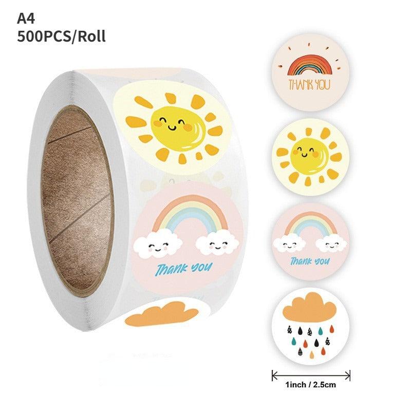 Cartoon Rolled and Reward Stickers - Decorations Labels Sealing Stickers