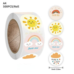 Cartoon Rolled and Reward Stickers - Decorations Labels Sealing Stickers