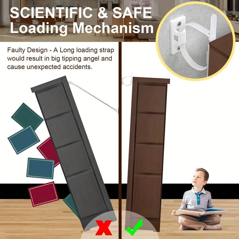 5pcs Furniture Straps Anti Tip Anchors Kit Wall Anchors Protect Students Pet