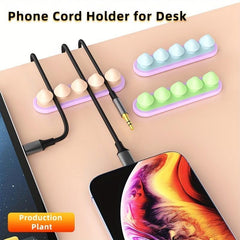 USB Cable Organizer Winder Self-adhesive Desktop Data Cord Wire Management