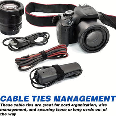10pcs Reusable Cable Ties with Carabiners for Cable Management