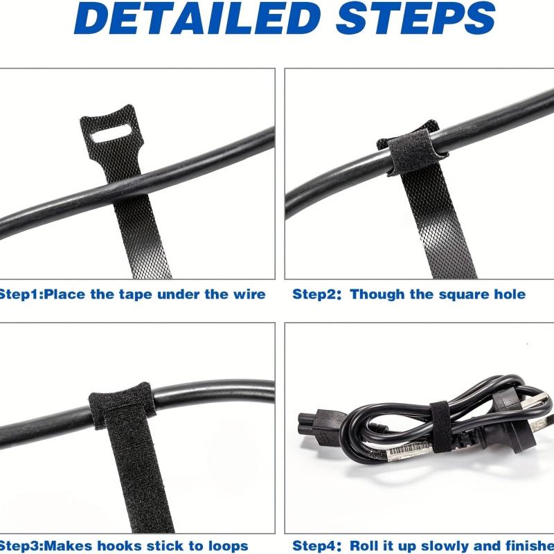 10pcs Reusable Cable Ties with Carabiners for Cable Management