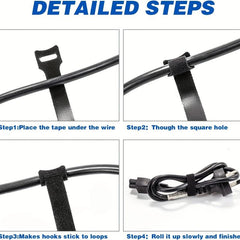 10pcs Reusable Cable Ties with Carabiners for Cable Management