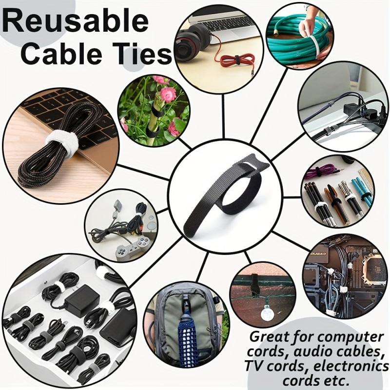 30 60pcs Cable Straps Nylon Fastening Cable Ties Reusable Cable Management
