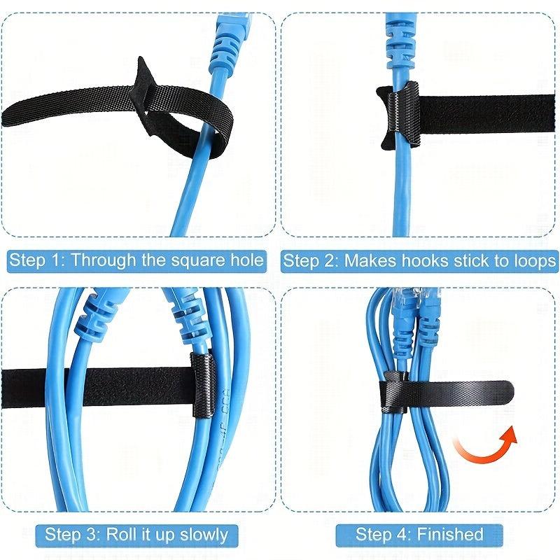 30 60pcs Cable Straps Nylon Fastening Cable Ties Reusable Cable Management