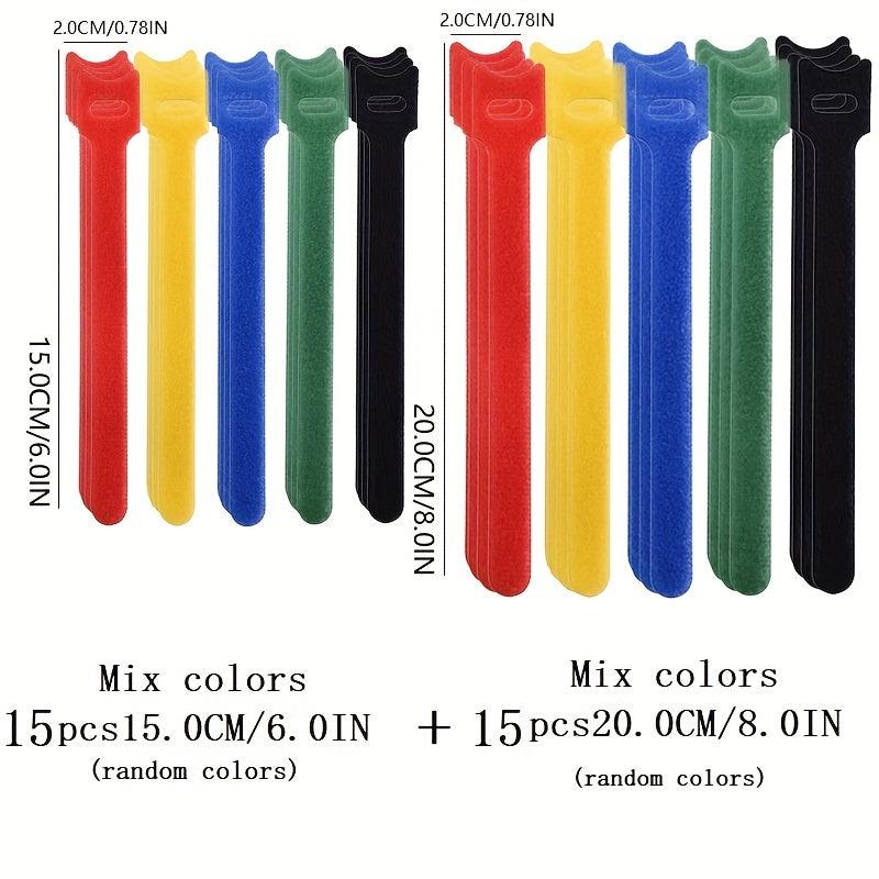 30 60pcs Cable Straps Nylon Fastening Cable Ties Reusable Cable Management