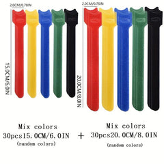 30 60pcs Cable Straps Nylon Fastening Cable Ties Reusable Cable Management