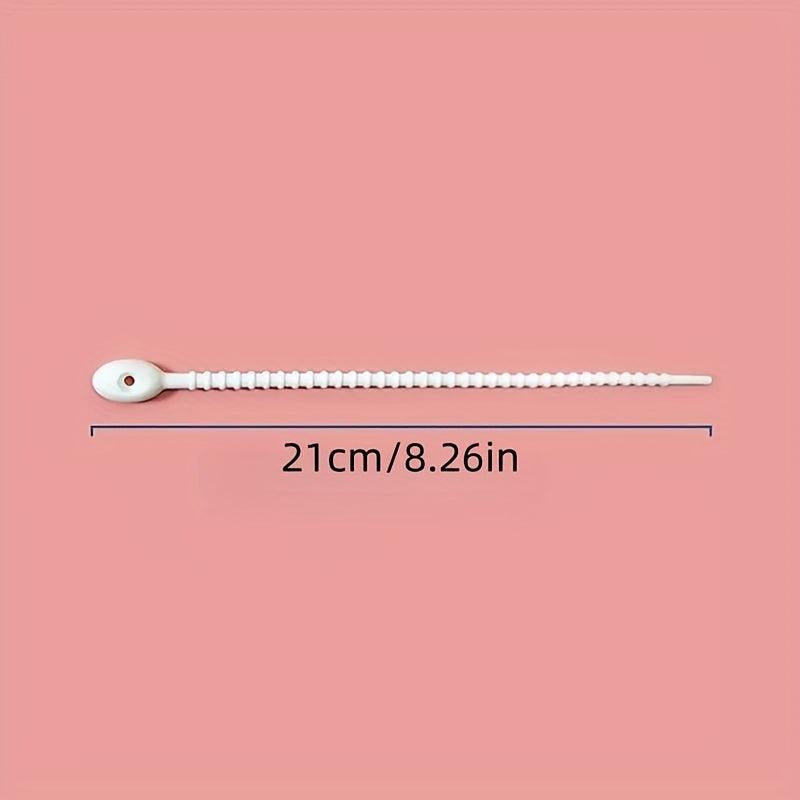 15pcs Candy Silicone Cable Ties Self-locking Binding Rope Data Cable Storage