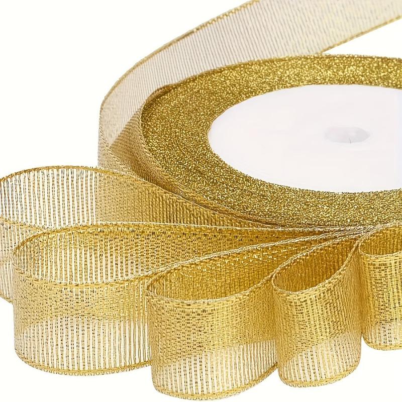 4pcs Christmas Gift Ribbon Set - 92m Total Length - Hot Stamp Decoration