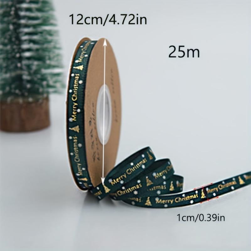 4pcs Christmas Gift Ribbon Set - 92m Total Length - Hot Stamp Decoration