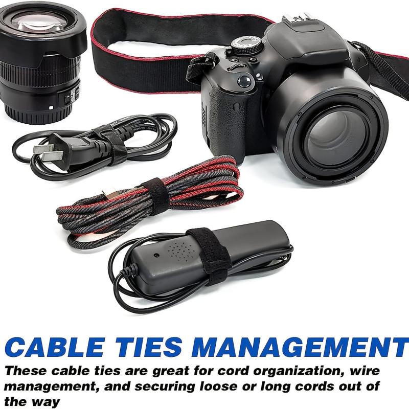 10pcs Reusable Cable Ties with Carabiners - Cable Management Solution