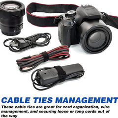 10pcs Reusable Cable Ties with Carabiners - Cable Management Solution