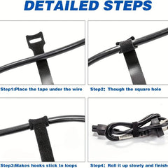 10pcs Reusable Cable Ties with Carabiners - Cable Management Solution