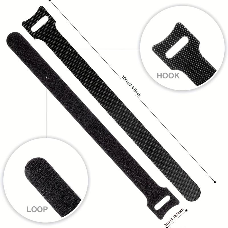 10pcs Reusable Cable Ties with Carabiners - Cable Management Solution