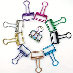 4pcs Colorful Metal Hollowed out Paper Clip For Paper Storage
