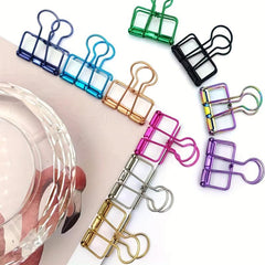 4pcs Colorful Metal Hollowed out Paper Clip For Paper Storage