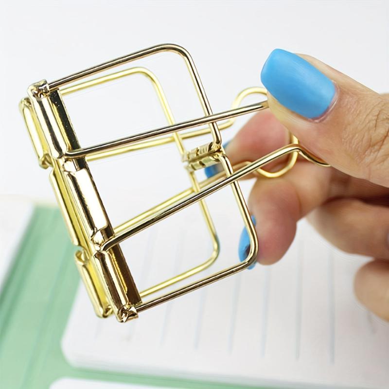 4pcs Colorful Metal Hollowed out Paper Clip For Paper Storage
