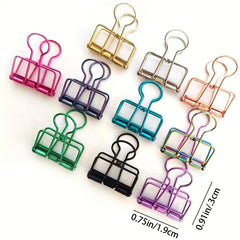 4pcs Colorful Metal Hollowed out Paper Clip For Paper Storage