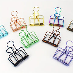 4pcs Colorful Metal Hollowed out Paper Clip For Paper Storage