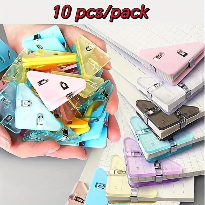 10pcs Corner Paper Clips Prevent Books Curling Plastic Page Markers Clips