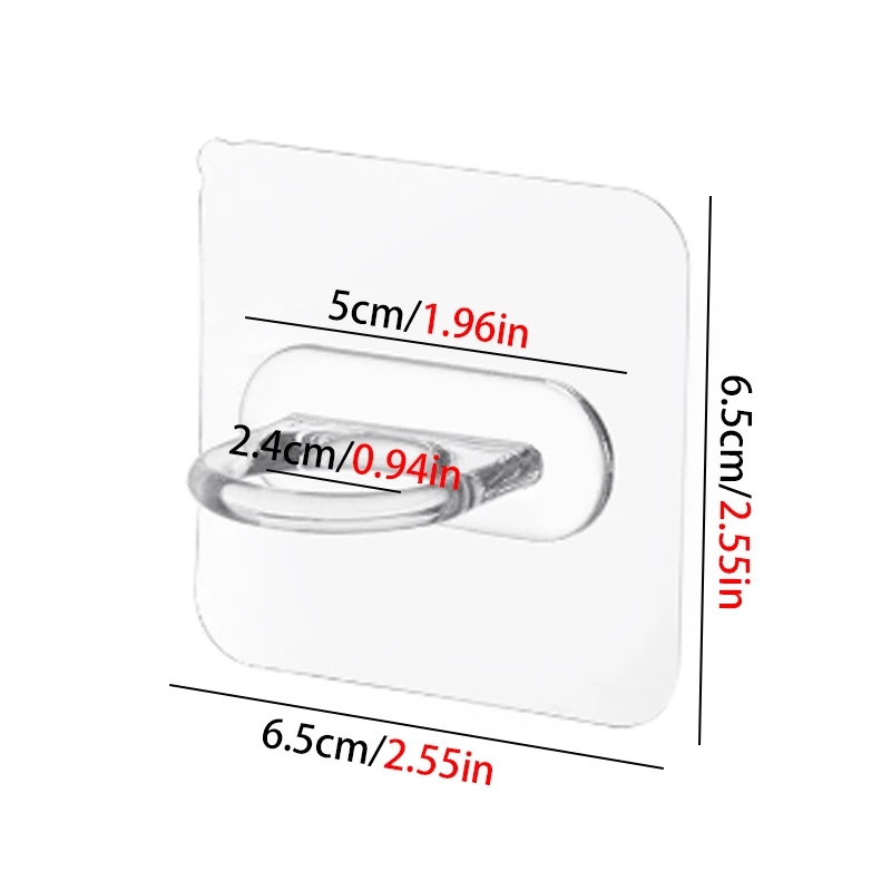 4pcs Wall Mounted Round Hooks Storage Rack Kitchen Bathroom Ring Hanger