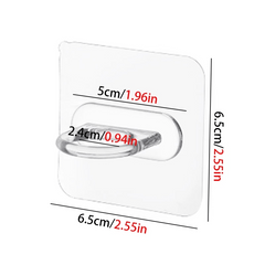 4pcs Wall Mounted Round Hooks Storage Rack Kitchen Bathroom Ring Hanger
