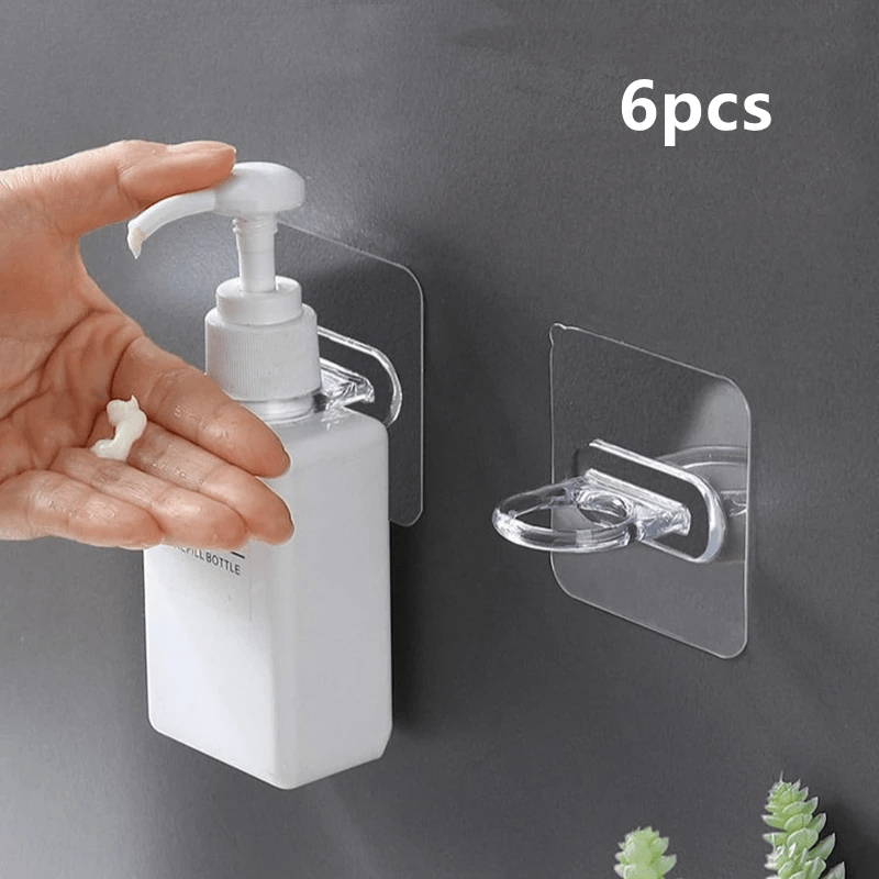 4pcs Wall Mounted Round Hooks Storage Rack Kitchen Bathroom Ring Hanger