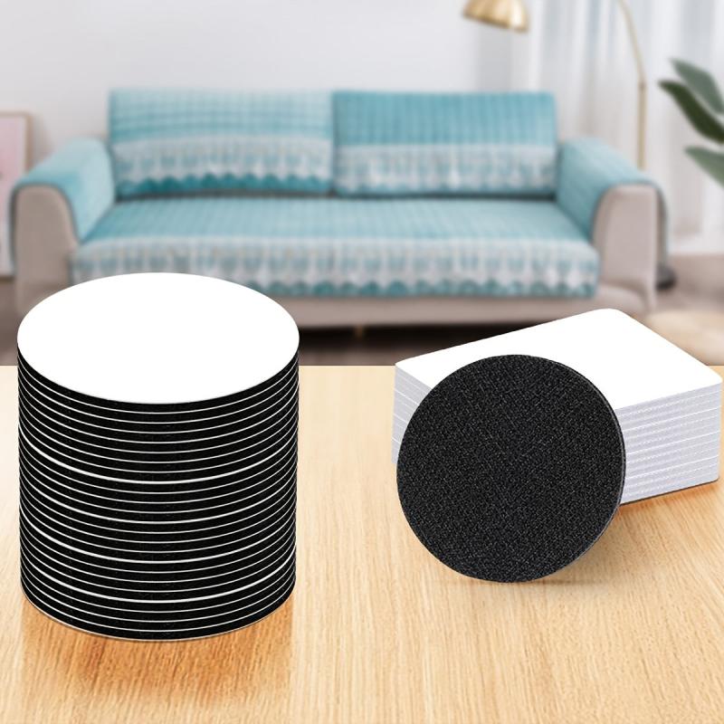20pcs Reusable Double-sided Adhesive Hook And Loop Sofa Cushion Fixed Stickers