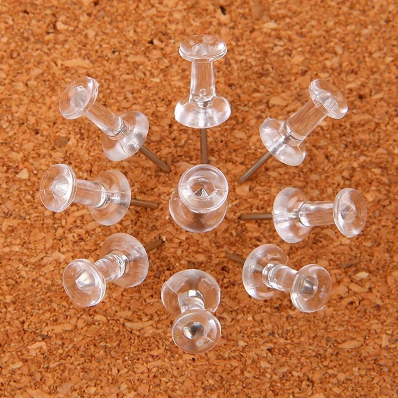 150 Clear Plastic Head Push Pins for Wall Corkboards