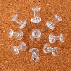 150 Clear Plastic Head Push Pins for Wall Corkboards