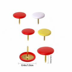 100 Round Head Push Pins for Home, School, Office, Maps, Cork Boards