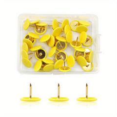 100 Round Head Push Pins for Home, School, Office, Maps, Cork Boards