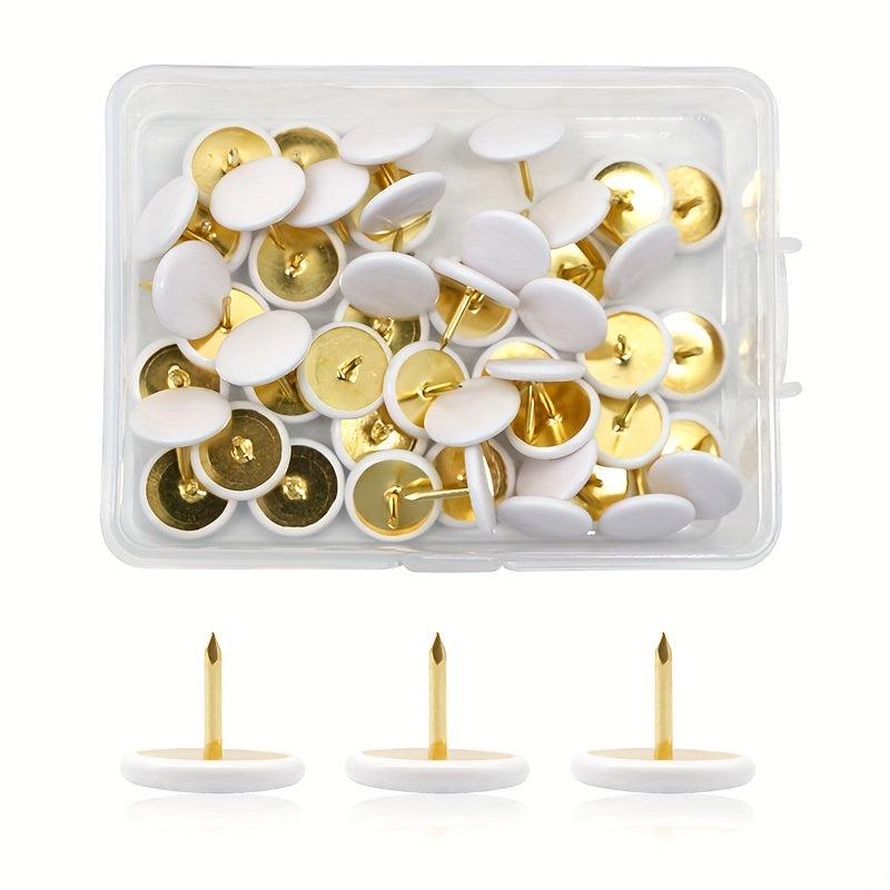 100 Round Head Push Pins for Home, School, Office, Maps, Cork Boards