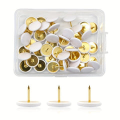 100 Round Head Push Pins for Home, School, Office, Maps, Cork Boards